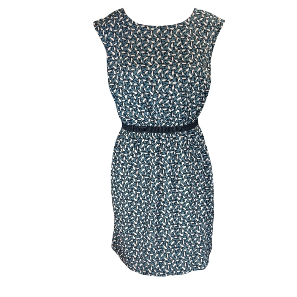 Ann Taylor Loft Dress Petite SP Sleeveless Flowy Blouson Green Jewel Academia